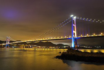 Image showing Tsing Ma Bridge night view