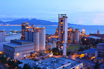 Image showing cement factory at night