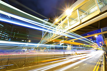 Image showing traffic in city at night