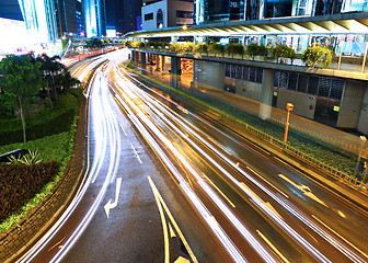 Image showing traffic in city at night