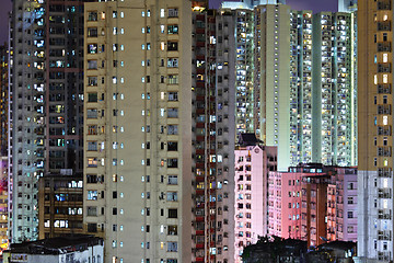 Image showing apartment building at night