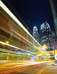 Image showing traffic in city at night