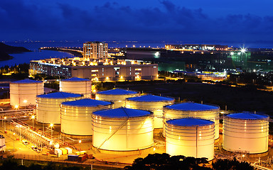 Image showing fuel tank at night