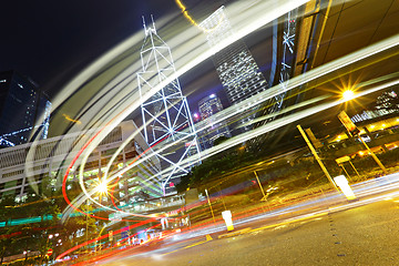 Image showing traffic in city at night