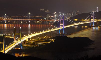 Image showing Tsing Ma Bridge in Hong Kong