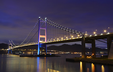 Image showing Tsing Ma Bridge in Hong Kong