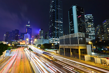 Image showing traffic in city at night