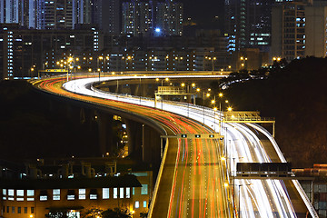 Image showing freeway in city at night