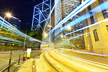 Image showing traffic in Hong Kong at night