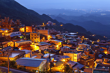 Image showing chiu fen village at night, in Taiwan