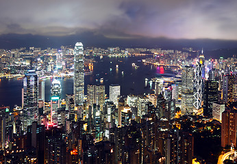 Image showing city at night, Hong Kong