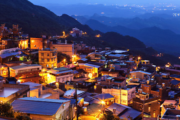 Image showing jiu fen village at night, in Taiwan