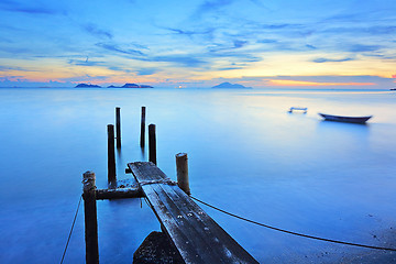 Image showing sunset pier