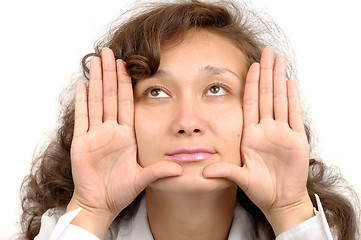 Image showing Woman showing her palms