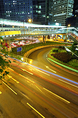 Image showing Hong Kong business district at night