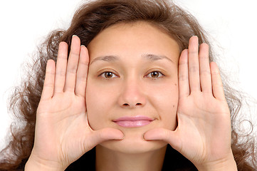 Image showing Woman showing her palms