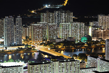 Image showing apartment building at night