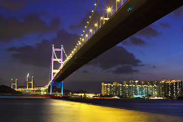 Image showing Tsing Ma Bridge in Hong Kong