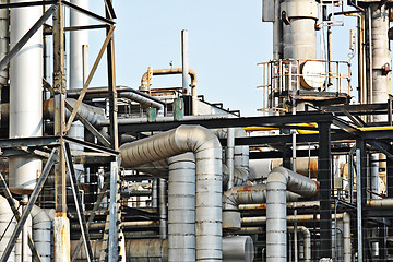 Image showing Industrial building, Steel pipelines