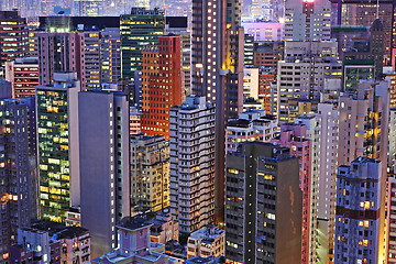 Image showing apartment building at night