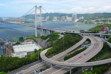 Image showing Tsing Ma Bridge in Hong Kong