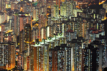 Image showing apartment building at night