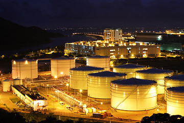 Image showing fuel tank at night