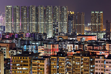 Image showing apartment building at night