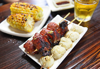 Image showing Traditional yakitori chicken