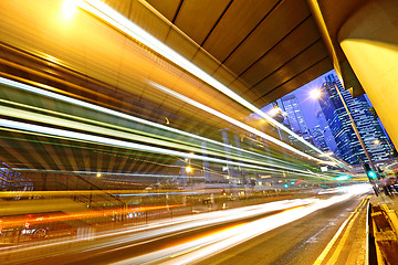 Image showing traffic in city at night