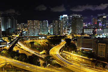 Image showing traffic in city at night