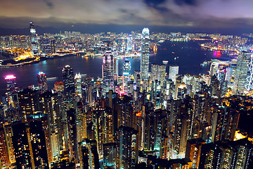 Image showing Hong Kong night view from the peak