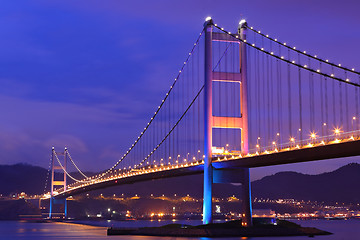 Image showing Tsing Ma Bridge at Hongkong