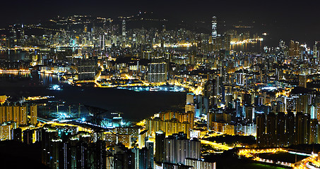 Image showing Hong Kong downtown at night