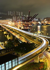 Image showing cargo terminal and highway