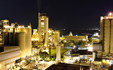 Image showing cement factory at night