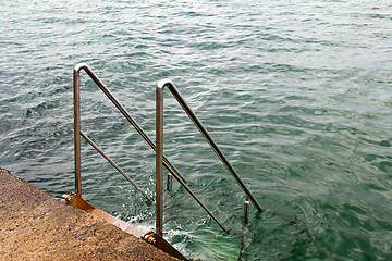 Image showing Stairs to sea