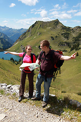 Image showing Hikers in the Alps