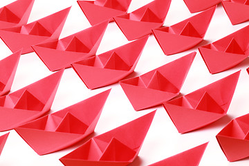 Image showing Red paper boats