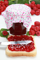 Image showing Homemade raspberry jam