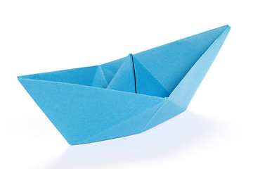Image showing Blue paper boat