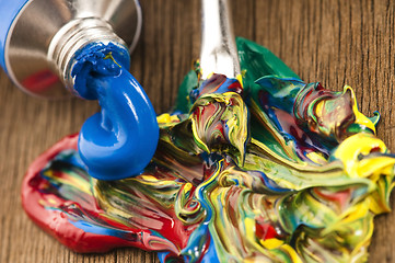 Image showing mixing paints. background 