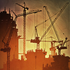 Image showing Tower Cranes