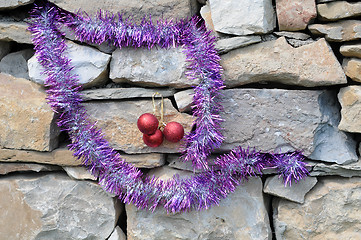 Image showing Christmas Decorations on Masonry Construction