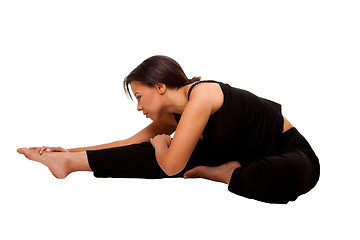 Image showing Stretching muscles before workout