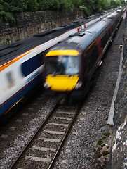 Image showing speeding trains