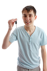 Image showing Happy teen with car key