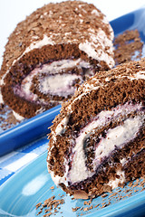 Image showing Chocolate swiss roll cake