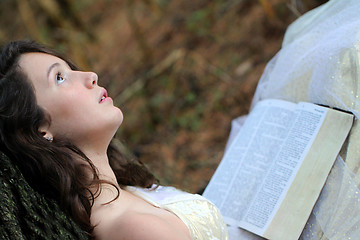 Image showing young girl bible