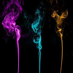 Image showing Three Colorful Smoke 